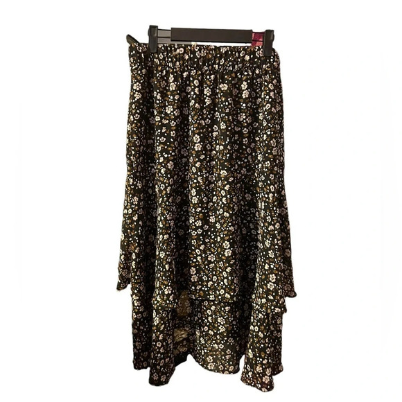LOFT FLORAL RUFFLE SKIRT - Picture 1 of 4